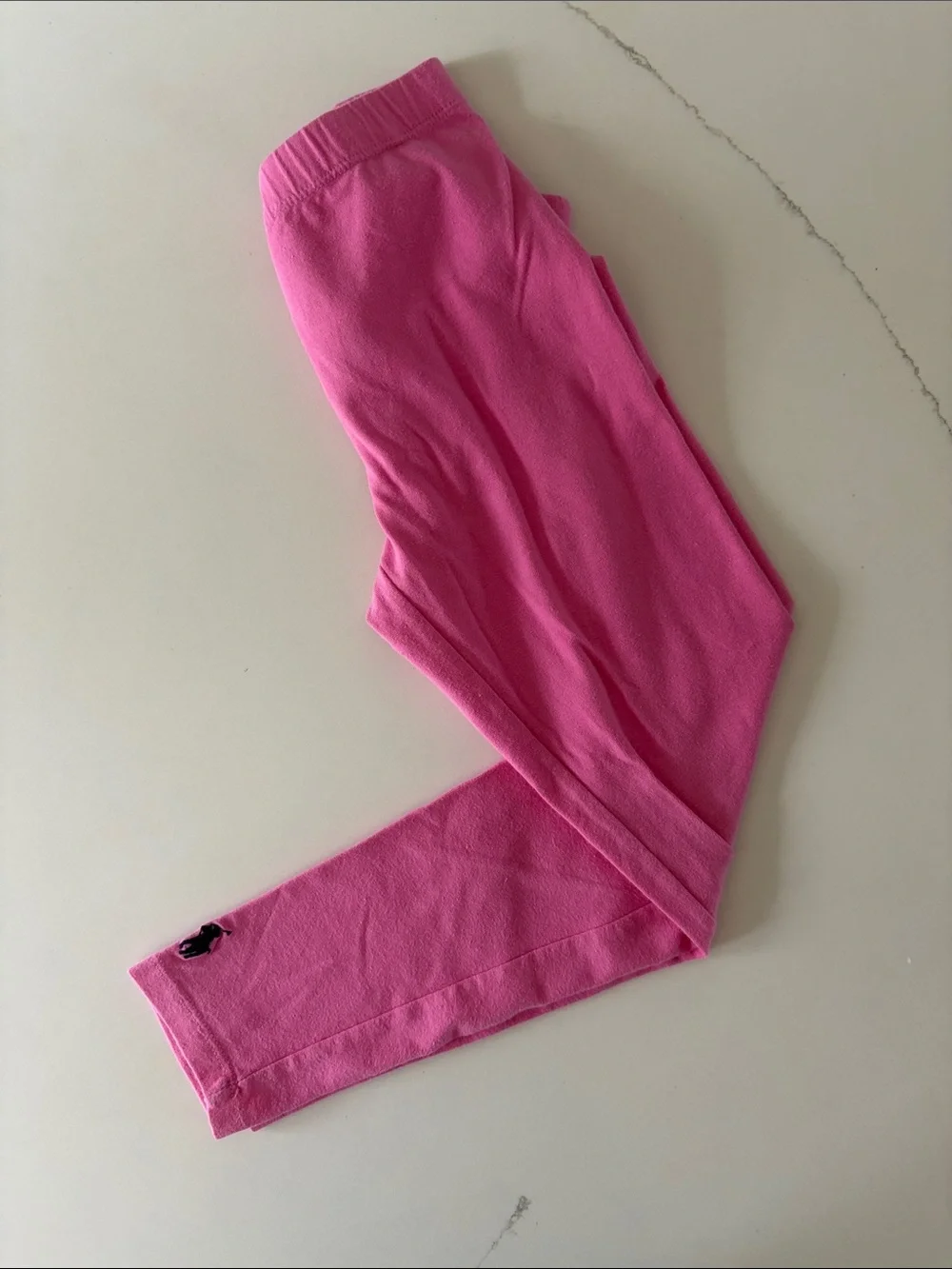 Ralph Lauren Girls Pink Stretch Knit Leggings